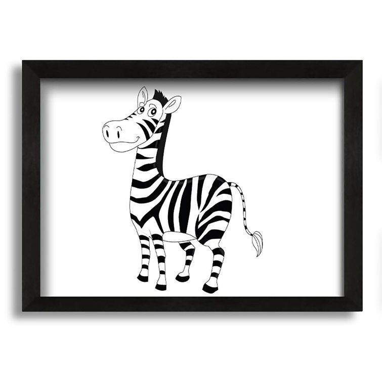 Isabelle & Max Standing Zebra Picture Frame Graphic Art on Canvas